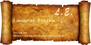 Landgraf Etelka névjegykártya